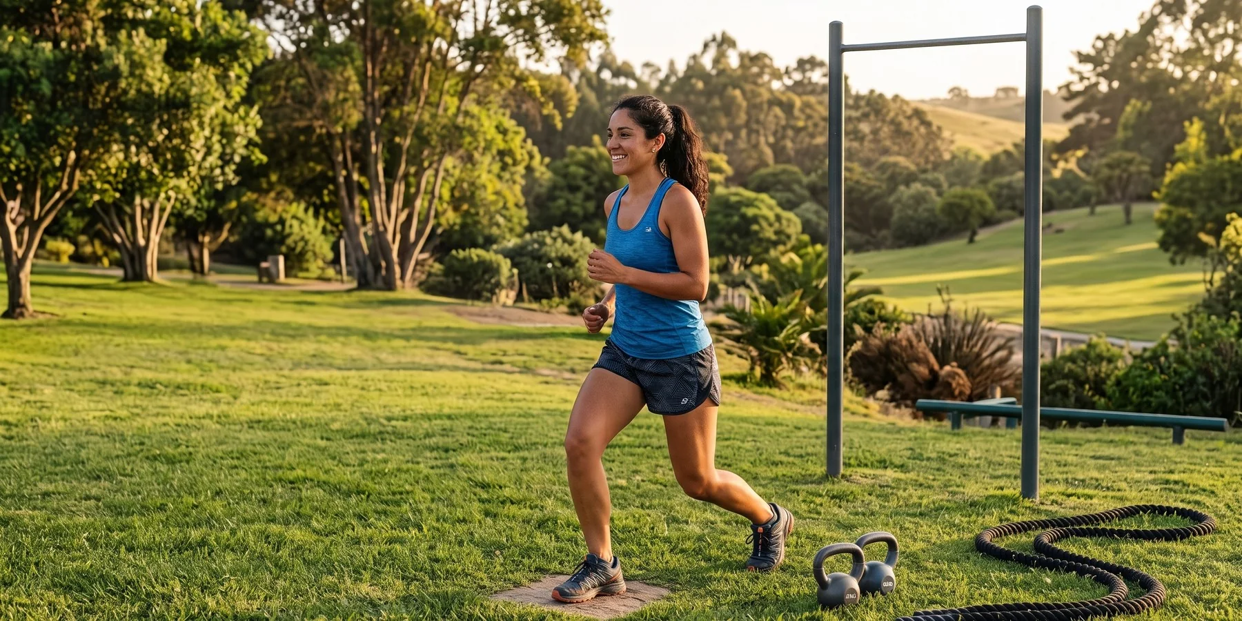 Mujer haciendo ejercicio al aire libre