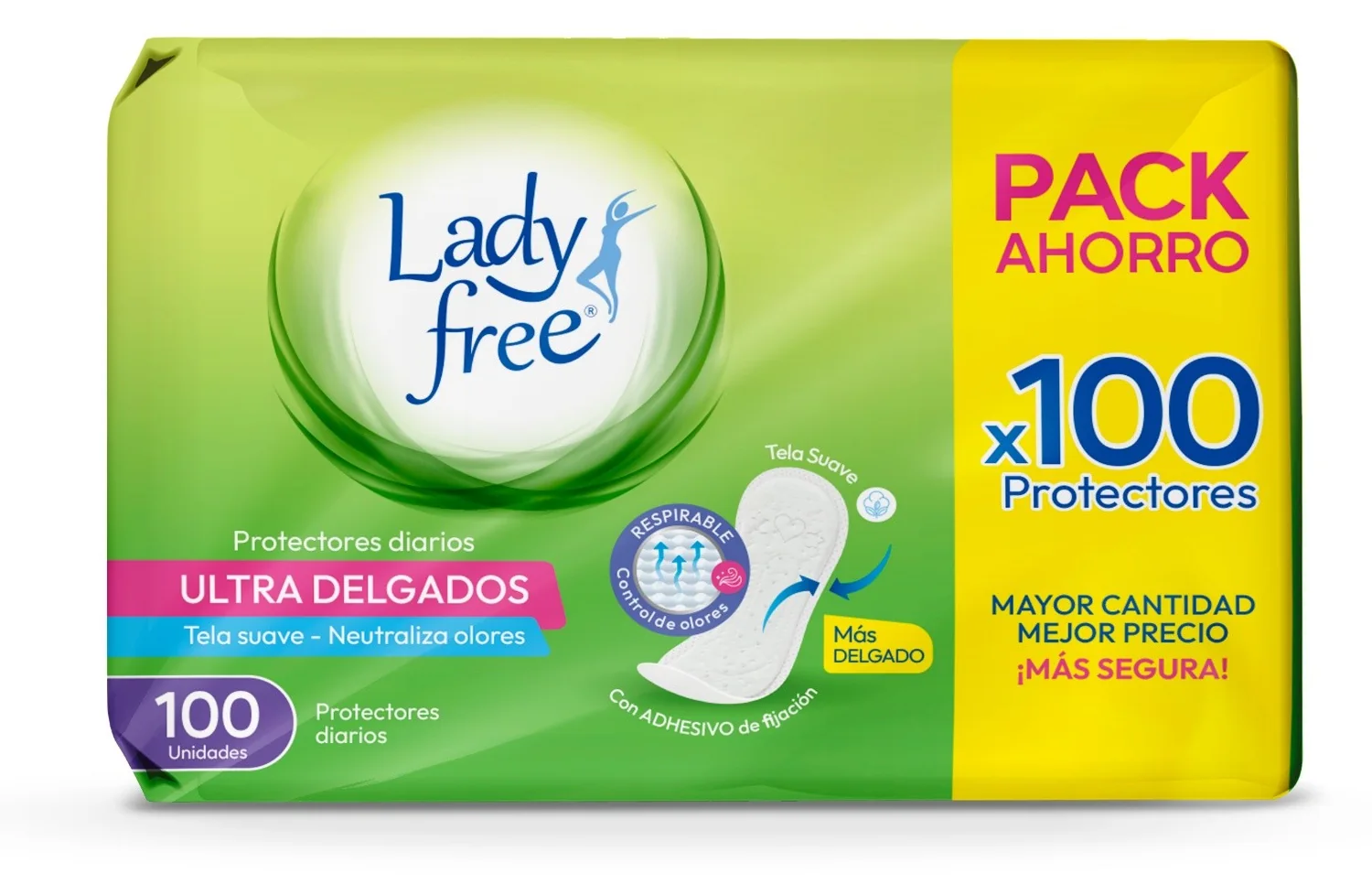 LadyFree Protectores Diarios Ultra Delgados x100
